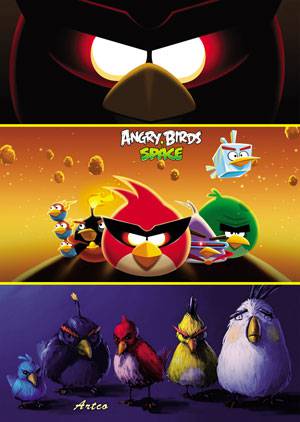 طرح لایه باز جلد دفتر angry birds