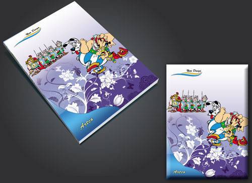 طرح لایه باز جلد دفتر آستریکس و ابلیکس asterix and obelix