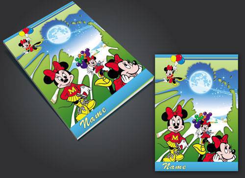 جلد دفتر لایه باز طرح مینی موس (minnie mouse) طراحی شده با فتوشاپ